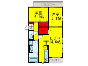 シンセリティ石津　Ａ棟の物件間取画像